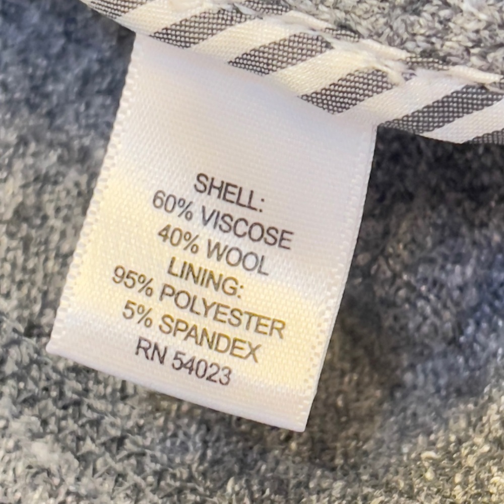 Banana Republic Wool Blend Knit Blazer Size 0 Gray Tailored Career Jacket - Picture 15 of 16